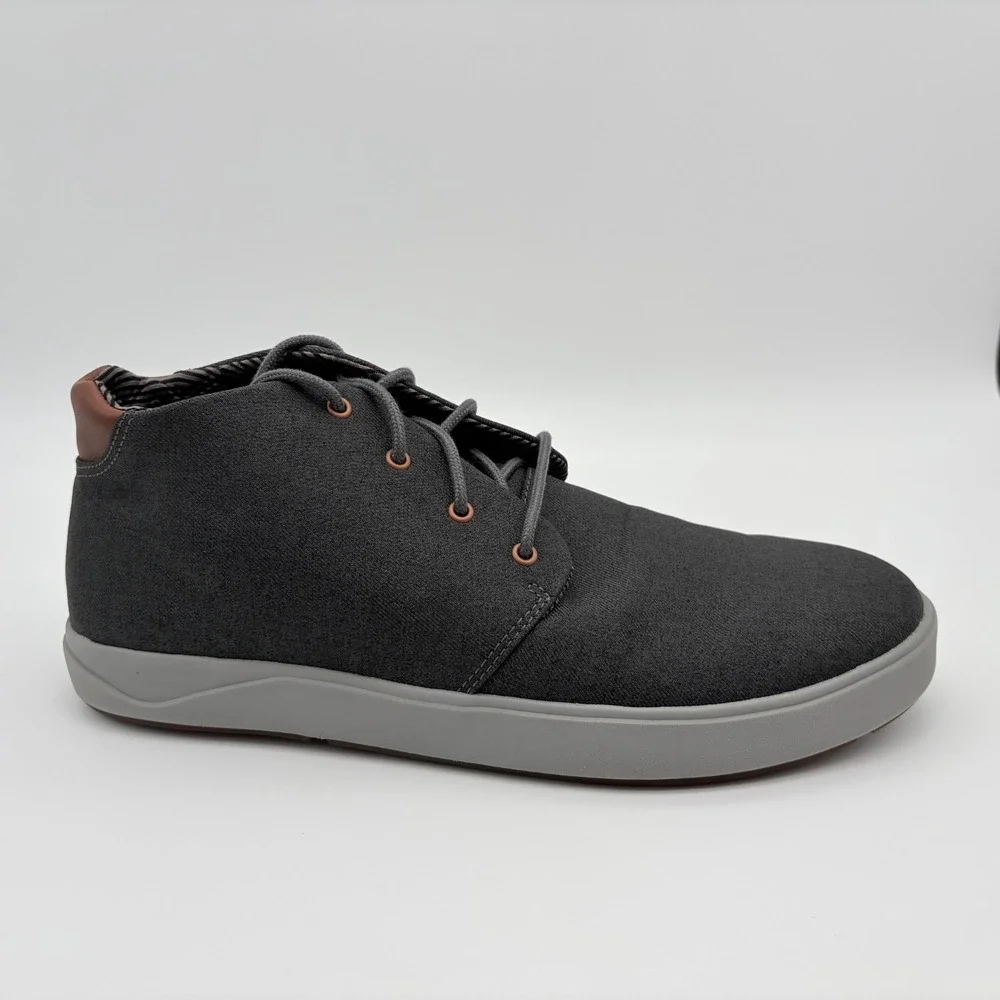 Olukai Nana Hele Wai'Apo Chukka Boots Mens Size 13 Dark Gray Canvas Lace Up